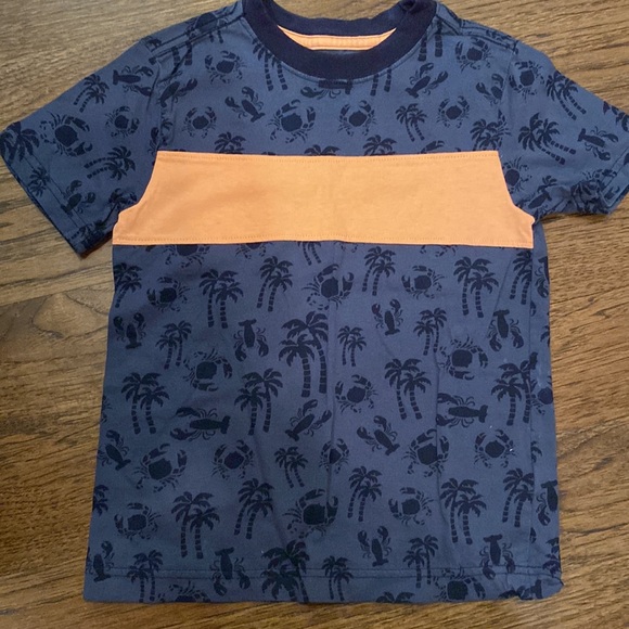 Gymboree size 6 boys set shorts and plaid shorts orange tropical crab shark - Picture 4 of 11